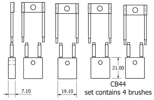 Dynamo and starter brush sets - CB44 starter brush set