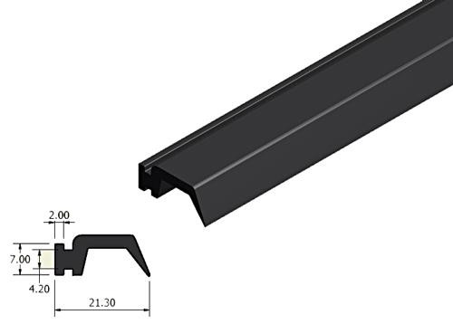 Window Rubber extrusion - 7.5mm base, 25mm overall