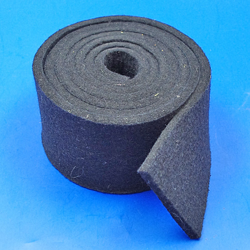 Black felt strip - Various thicknesses and widths - 75mm x 6mm