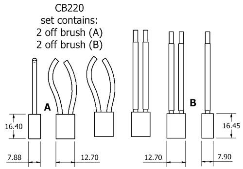 Dynamo and starter brush sets - CB220 starter brush set