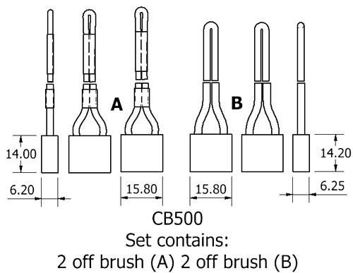 Dynamo and starter brush sets - CB500 starter brush set