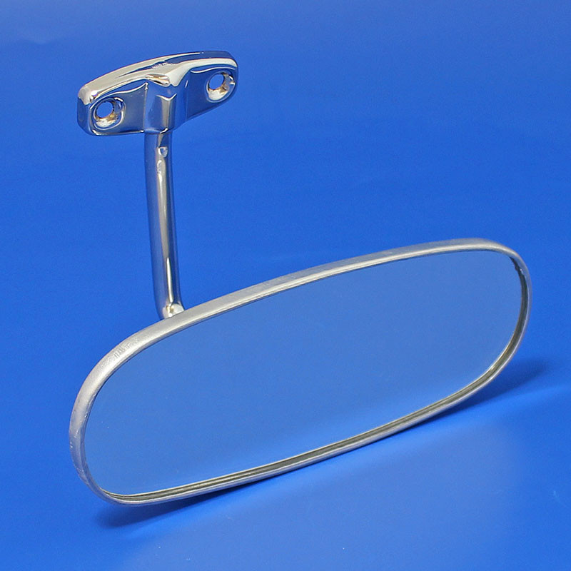 Classic interior rear view mirror - Stainless steel, offset arm