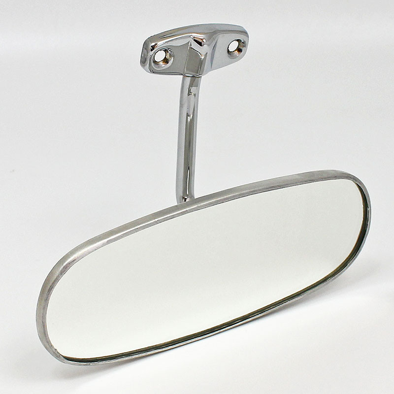 Classic interior rear view mirror - Stainless steel, offset arm