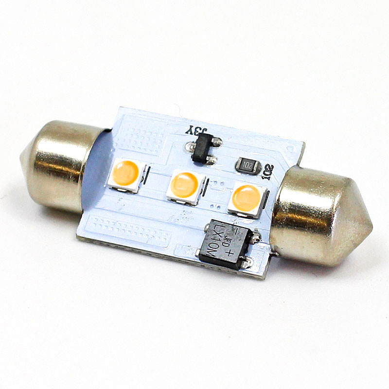 Amber 12V Flashing LED Indicator lamp - 8x36mm FESTOON fitting