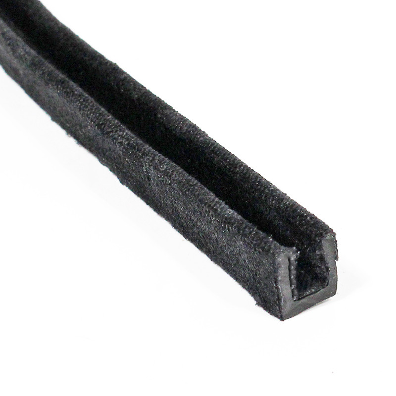 Window channel - Velvet lined for 4.5mm glass, 12mm x 13mm