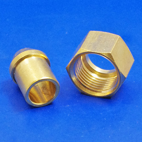 Solder type nut and nipple - 3/8