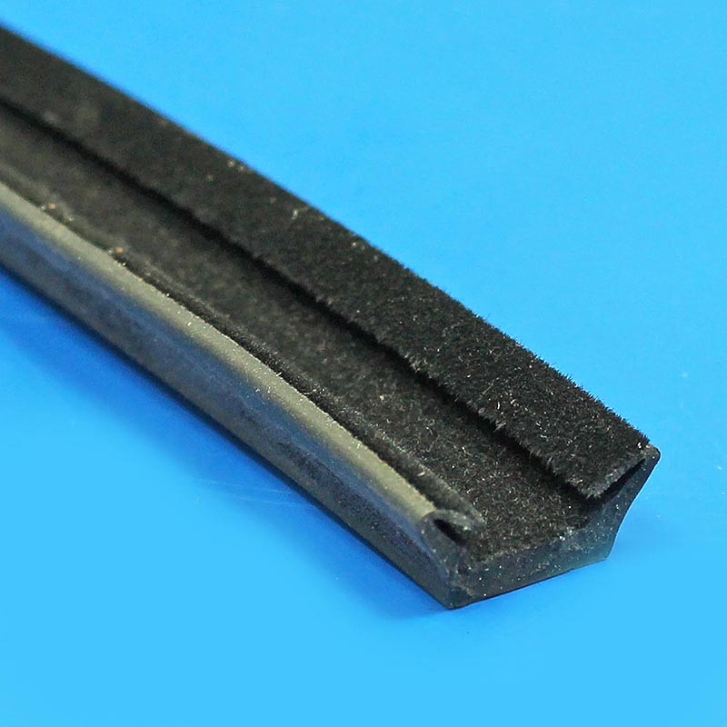 Flexible window channel - Rubber, for 4.5mm or 6mm glass, for 15mm channel