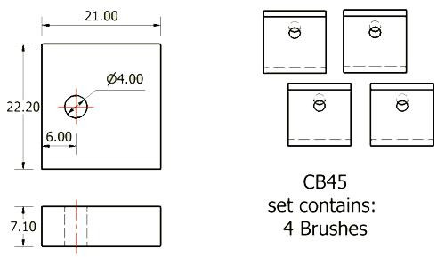 Dynamo and starter brush sets - CB45 starter brush set