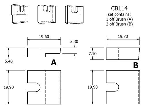 Dynamo and starter brush sets - CB114 dynamo brush set