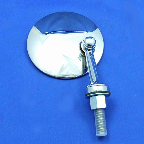 Swing back mirror - 107mm diameter Round head - Round head with SHORT arm and CONVEX glass