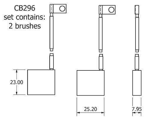 Dynamo and starter brush sets - CB296 dynamo brush set