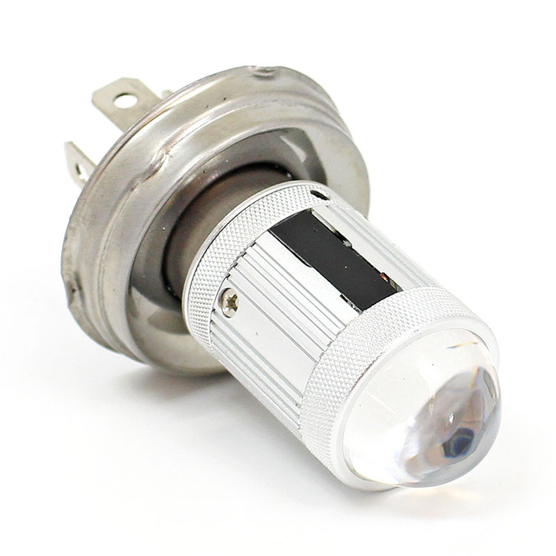 White premium 6, 12 & 24V LED Headlamp with LENS - H4 P45T base