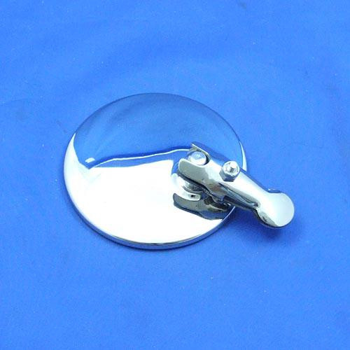 Circular clip-on exterior mirror - 90mm diameter - Polished stainless steel