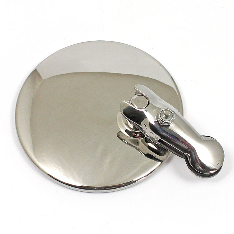 Circular clip-on exterior mirror - 90mm diameter - Polished stainless steel