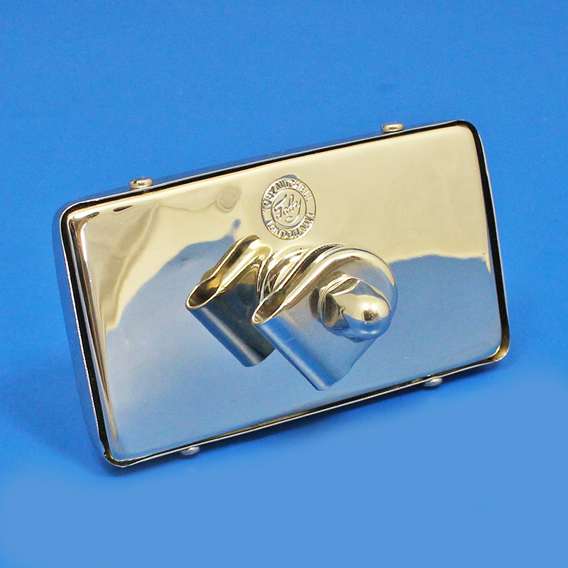 Rectangular rear view mirror - 118mm x 67mm, TOBY branded - Nickel Plated with CONVEX glass, TOBY stamped