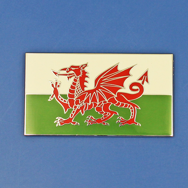 Welsh flag - 50mm self adhesive enamelled badge