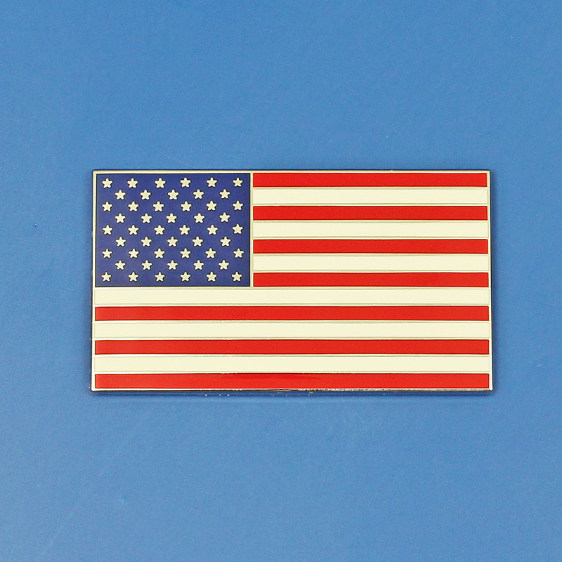 USA enamelled 50mm flag badge, self adhesive