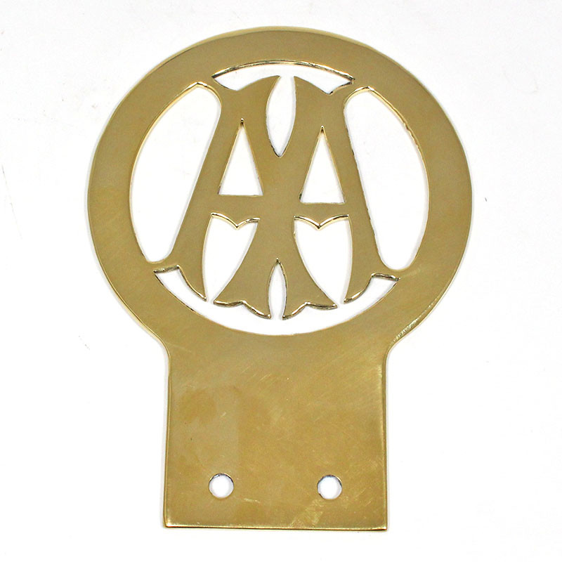 Solid brass AA Badge - Polished Brass  or Nickel Plated - Polished brass