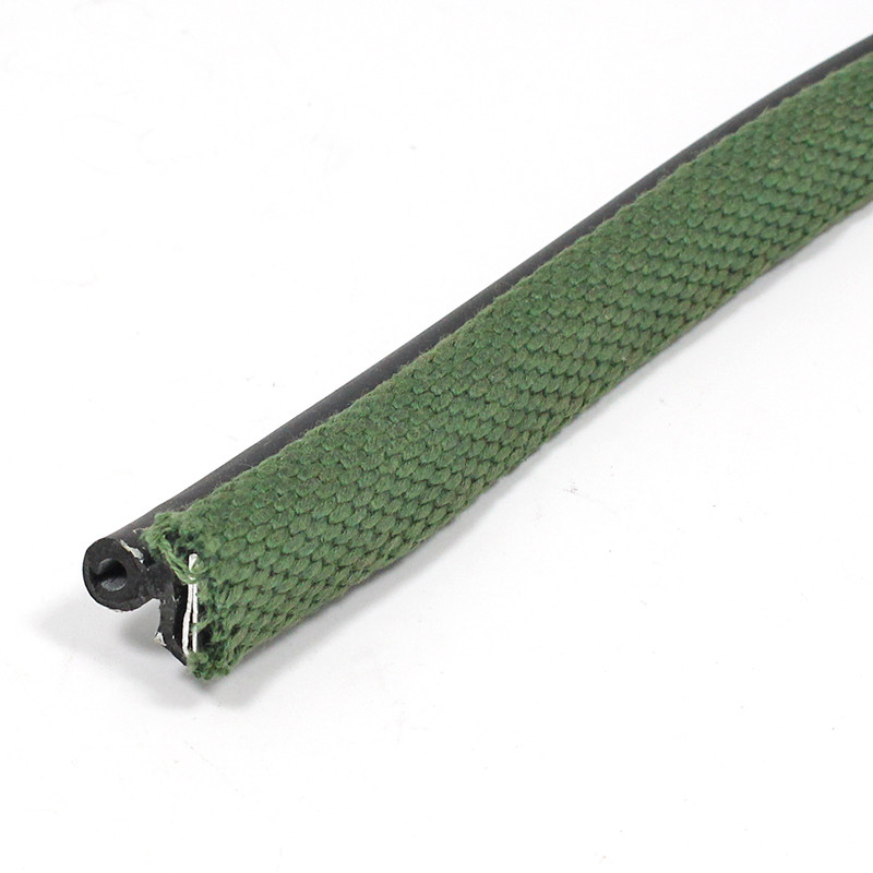 Draught excluder - Snap on, woven cover and 8mm diameter bead - Green draught excluder