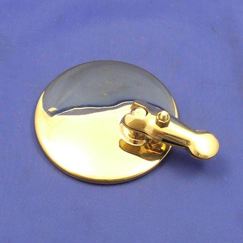 Circular clip-on exterior mirror - 90mm diameter - Polished brass