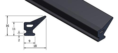 Sponge extrusion - Door seal, 17mm x 17mm