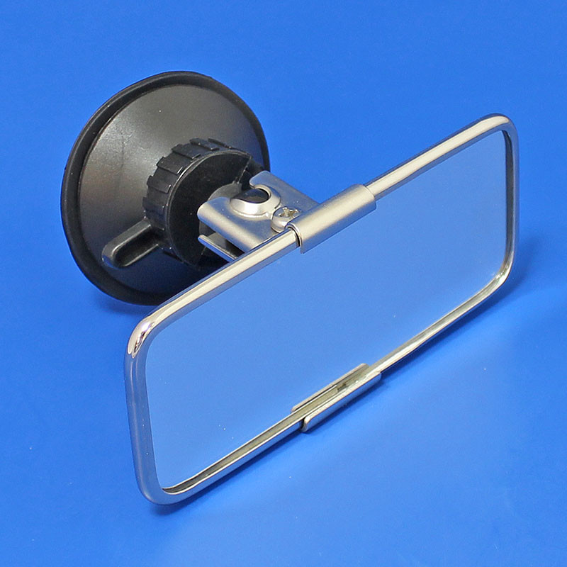 Suction rear view mirror - Small, stainless steel head