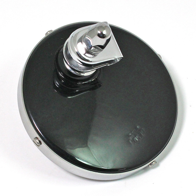 Round rear view mirror - Round rear view mirror - Black back, stamped 'Desmo' with Chrome or Nickel Rim - Round exterior mirror, 4