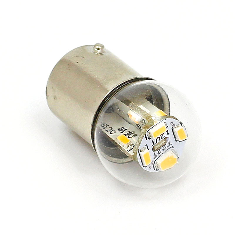 White 12V LED Warning lamp - SCC BA15S base