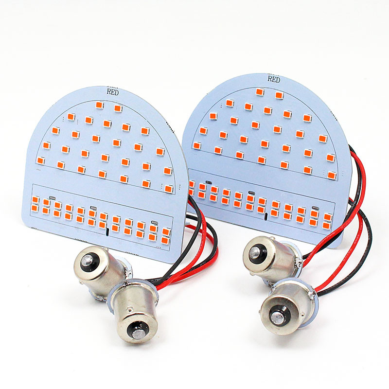 LED light panel PAIR for RED Lucas ST51 stop & tail lamps with SPLIT lens - BA15S/BA15S Bulb Holders