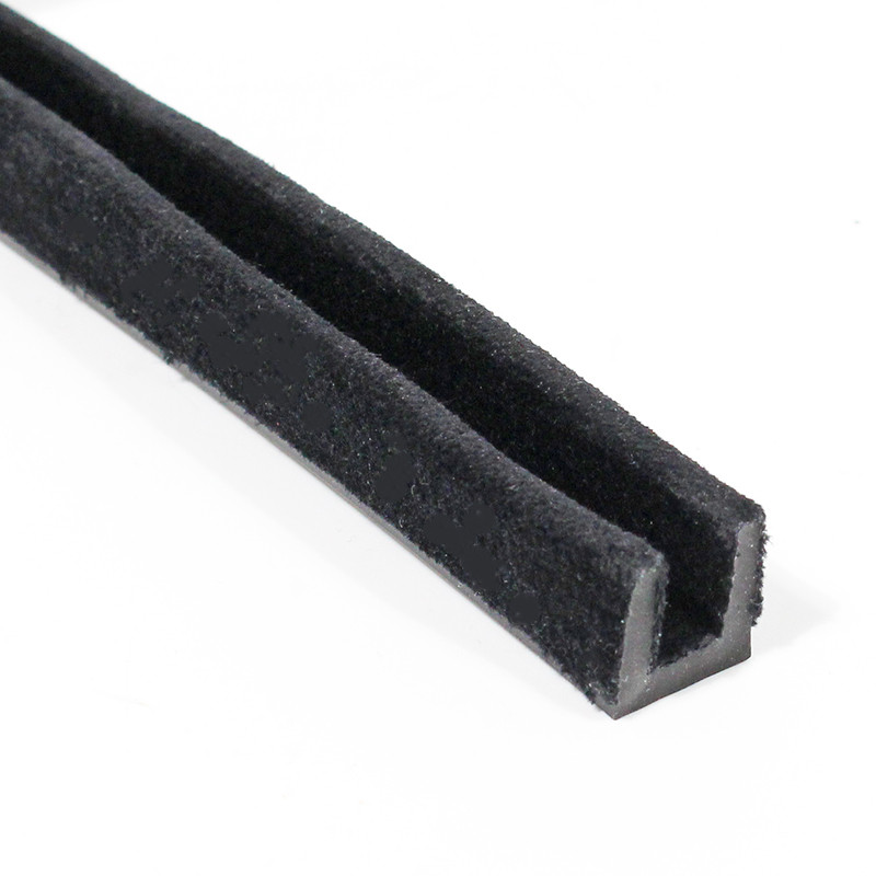 Window channel - Velvet lined for 6mm glass, 14.5mm x 13.5mm