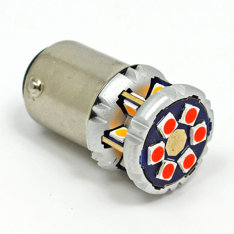 Warm White & Red 12V LED Combined Stop, Tail & NP lamp - SBC BA15D fitting