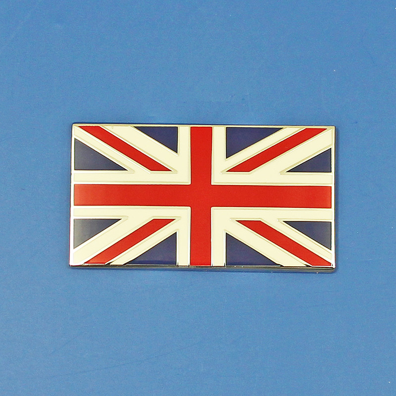 Red White Blue enamelled 38mm Union Flag badge, self adhesive