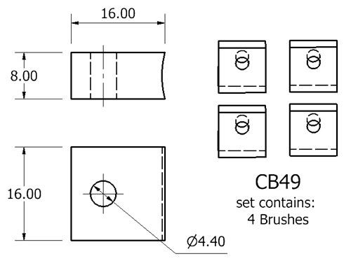 Dynamo and starter brush sets - CB49 starter brush set