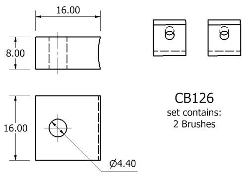 Dynamo and starter brush sets - CB126 starter brush set