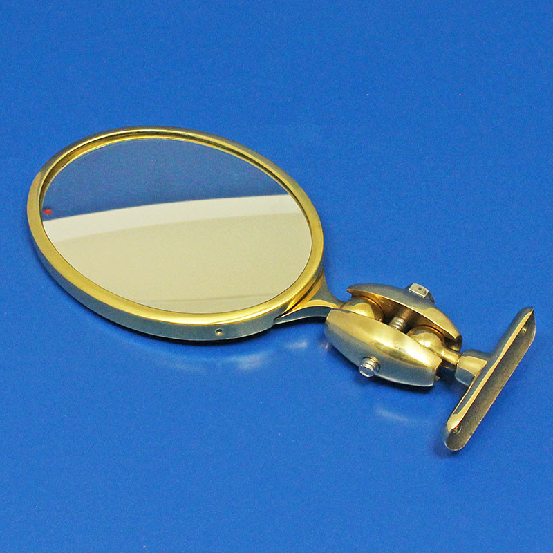 Oval rear view mirror - Equivalent to Raydyot M39 model - Polished brass