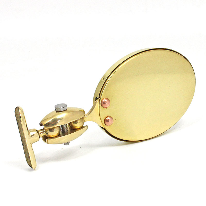 Oval rear view mirror - Equivalent to Raydyot M39 model - Polished brass