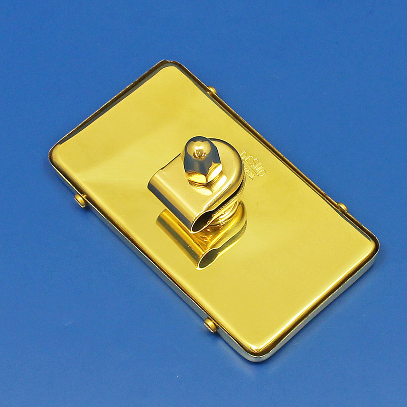 Rectangular rear view mirror - 118mm x 67mm, stamped Desmo - Polished brass with FLAT glass