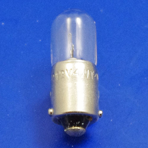 12 volt single contact MCC BA9S 4 watt auto bulb - 9mm tubular