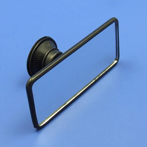 Suction rear view mirror - Large, black PLASTIC head