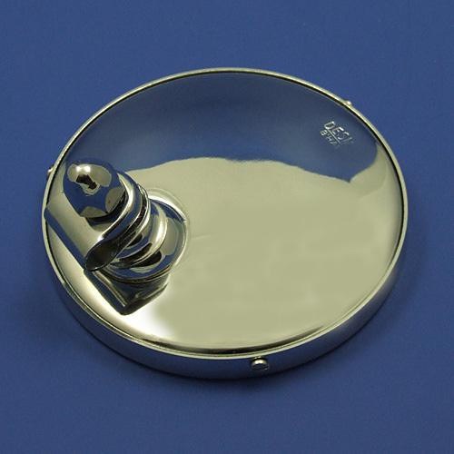 Small round rear view mirror - 104mm diameter, stamped Desmo - Chrome plated