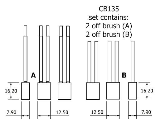 Dynamo and starter brush sets - CB135 starter brush set