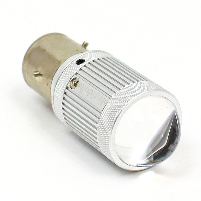 Warm White premium 6, 12 & 24V LED Headlamp with LENS - BA21D base