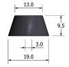 Rubber buffer and stop - 19mm diameter x 9mm high