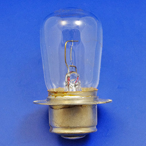 British Pre-focus 6 Volt single contact P36S base, 36 watt spot/headlamp bulb