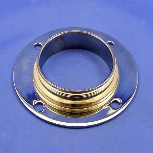 Filler cap adapter neck - Thread 2 1/2“ x 16 TPI - Chrome on brass