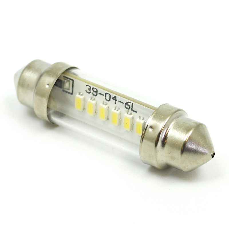 White 6V LED Festoon lamp - 11x39mm FESTOON fitting