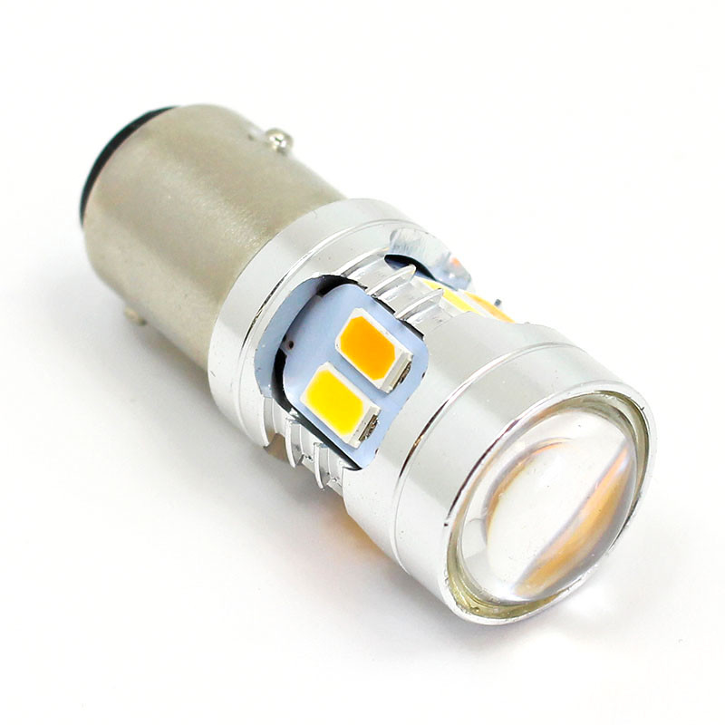 Warm White & Amber 6V & 12V LED Combined Side & Indicator lamp - OSP BAY15D fitting