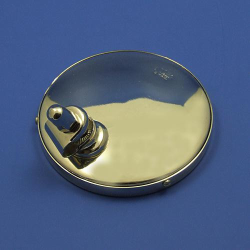 Small round rear view mirror - 104mm diameter, stamped Desmo - Nickel plated