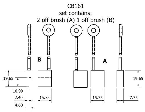 Dynamo and starter brush sets - CB161 dynamo brush set
