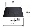 Rubber buffer and stop - 25mm diameter x 13mm high